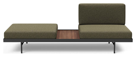 Puri Daybed m. valnødde bord, Bouclé/Forest Green - Unoliving.com