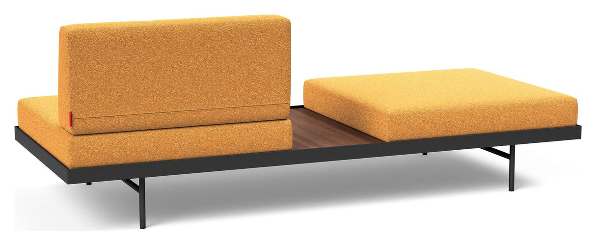 Puri Daybed m. valnødde bord, Bouclé/Ochre - Unoliving.com