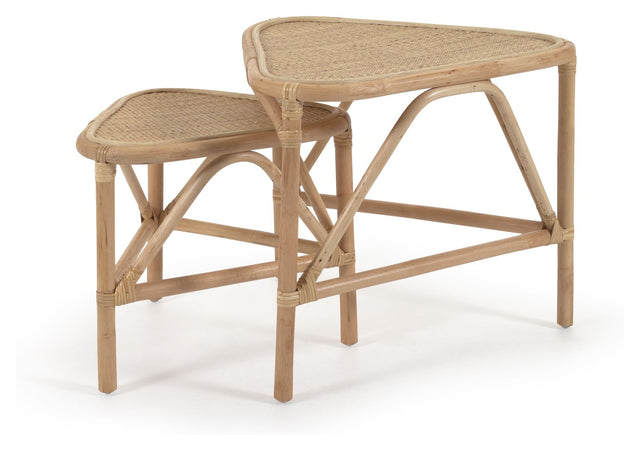 Queenie Indskudsborde, 65x53/50x42, Rattan - Unoliving.com