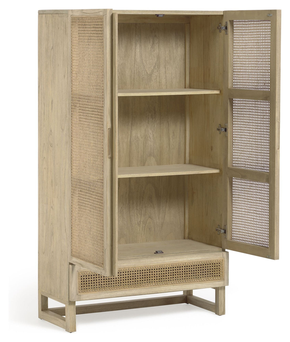 Rexit Vitrineskab 90x160 - Træ/Rattan