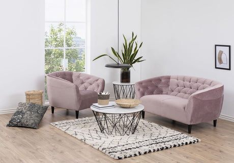 Ria 2-pers. Sofa, Dusty rose velour