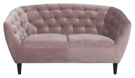 Ria 2-pers. Sofa, Dusty rose velour