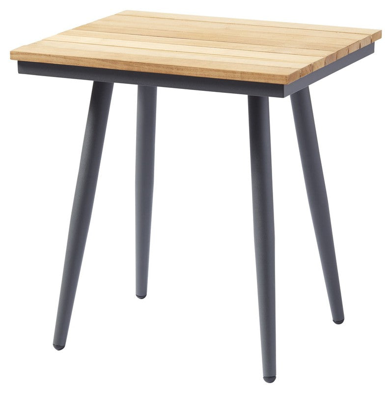 Rio Loungebord, Teak/Mørk Grå, 50x50 - Unoliving.com