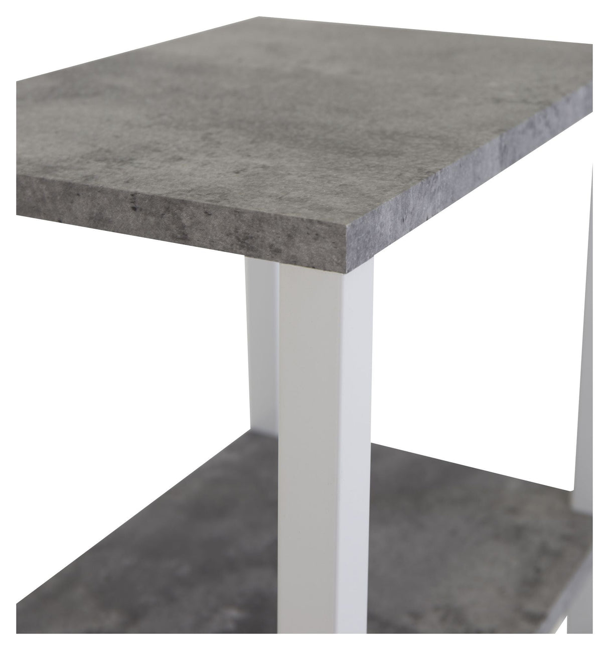 Rise Sengebord - Beton-look/Hvide Metalben - Unoliving.com