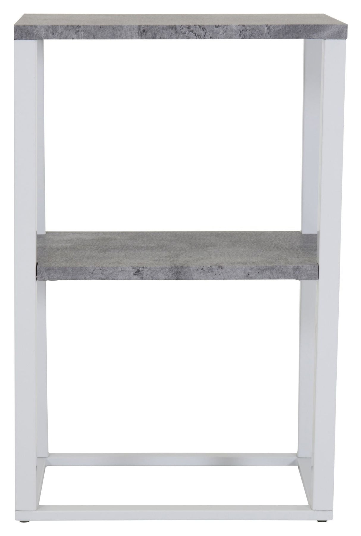 Rise Sengebord - Beton-look/Hvide Metalben - Unoliving.com