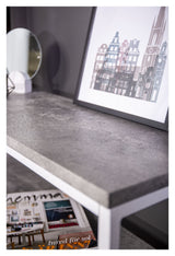 Rise Sidebord Double - Beton-look/Hvid, 110x30 - Unoliving.com