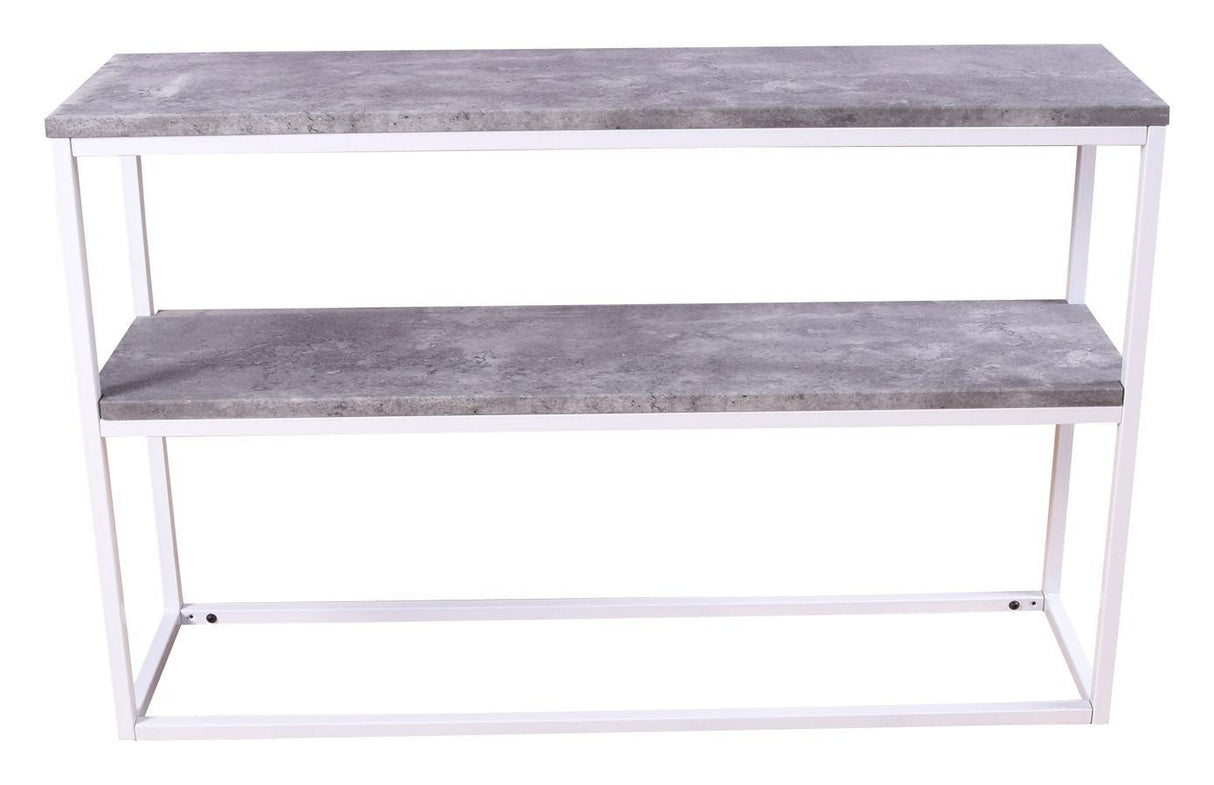 Rise Sidebord Double - Beton-look/Hvid, 110x30 - Unoliving.com