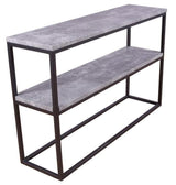 Rise Sidebord Double - Beton-look/Sorte Metalben, 110x30 - Unoliving.com