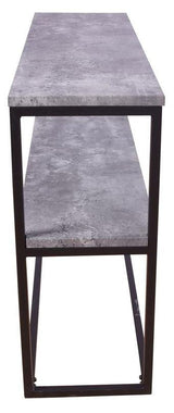 Rise Sidebord Double - Beton-look/Sorte Metalben, 110x30 - Unoliving.com