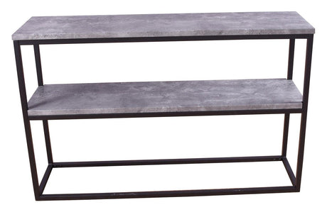 Rise Sidebord Double - Beton-look/Sorte Metalben, 110x30 - Unoliving.com