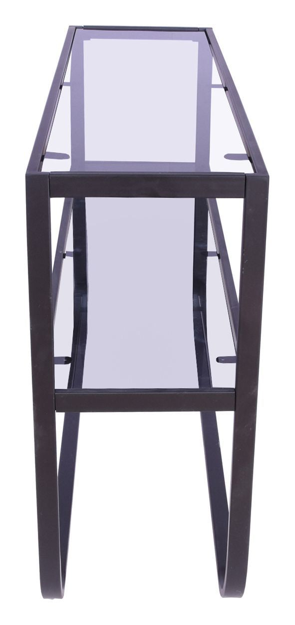 Rocker Sidebord - Røgfarvet Grå Glastop, 110x30 - Unoliving.com