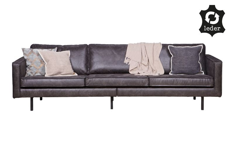 Rodeo 3-pers sofa i øko-læder - Sort - Unoliving.com