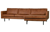 Rodeo 3-pers. Sofa m. højrevendt chaise, Cognac - Unoliving.com