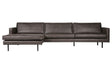 Rodeo 3-pers. Sofa m. venstrevendt chaise, Sort - Unoliving.com