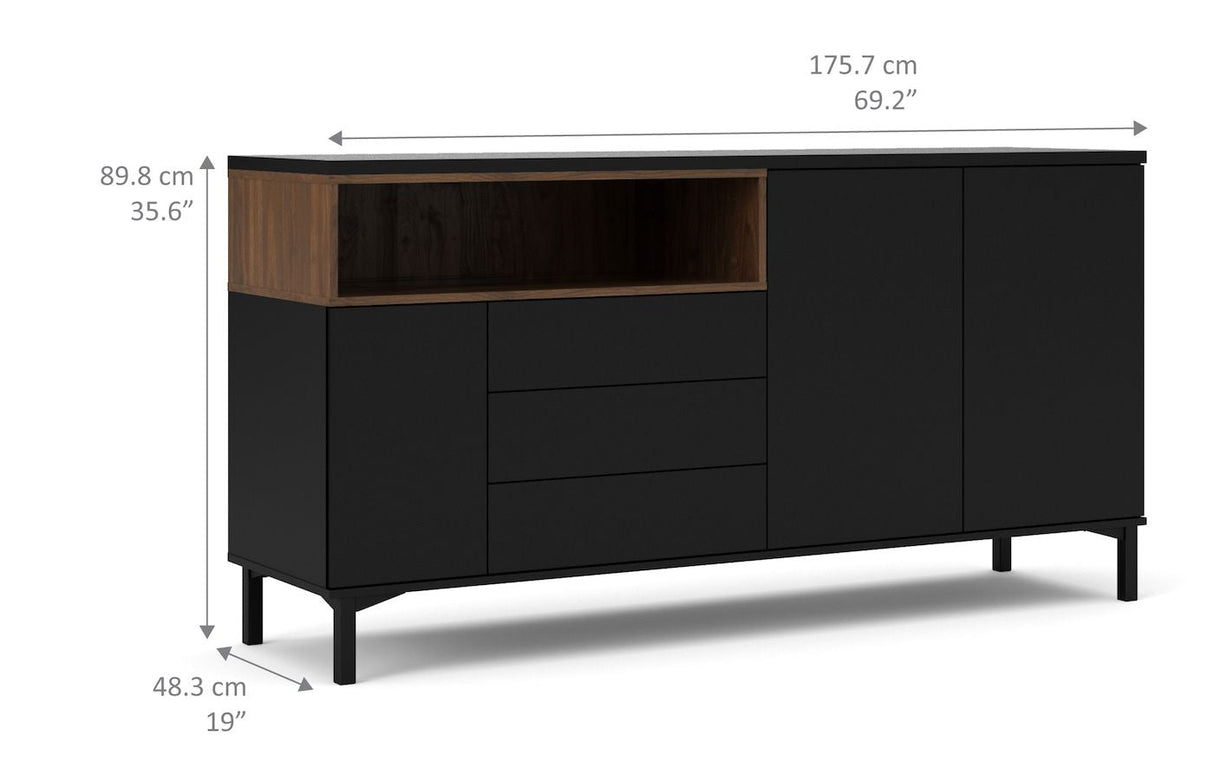 Roomers Skænk 90x175 - Sort - Unoliving.com