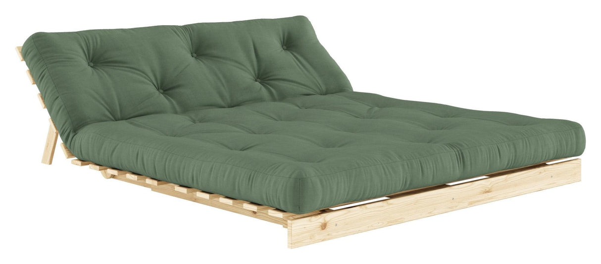 Roots 160 Sovesofa, Fyrretræ/Olive Green, - Unoliving.com