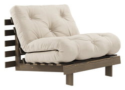 Roots 90 Sovesofa, Brun lakeret fyrretræ, Beige - Unoliving.com