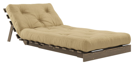 Roots 90 Sovesofa, Brun lakeret fyrretræ, Wheat Beige - Unoliving.com