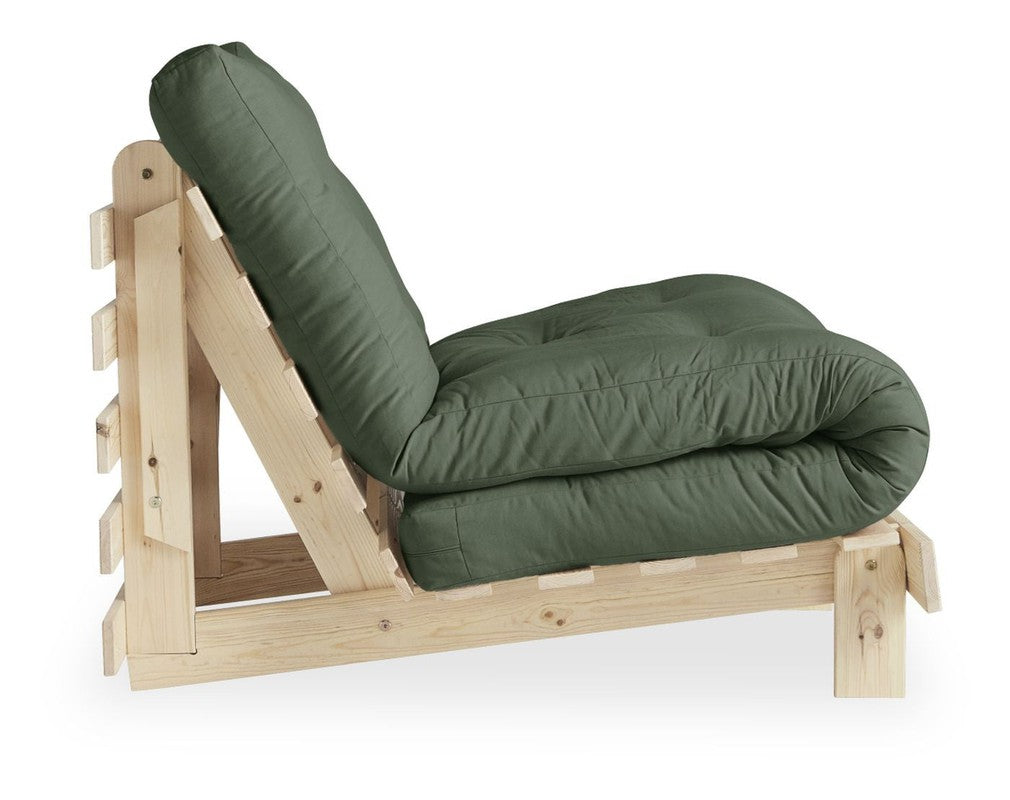 Roots 90 Sovesofa, Olive Green/Natur - Unoliving.com