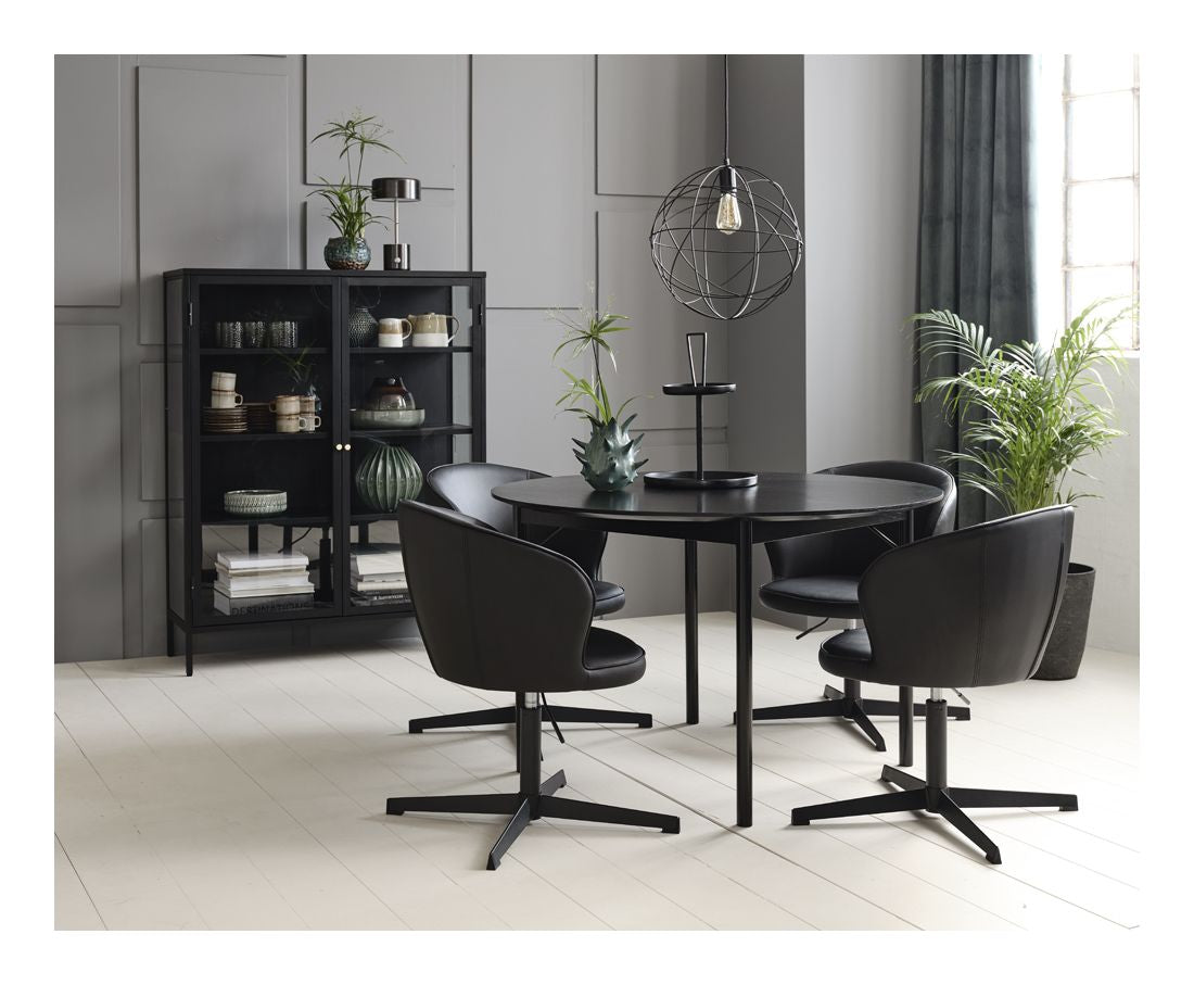 Savona Spisebord Sort/Eg, Ø120 - Unoliving.com