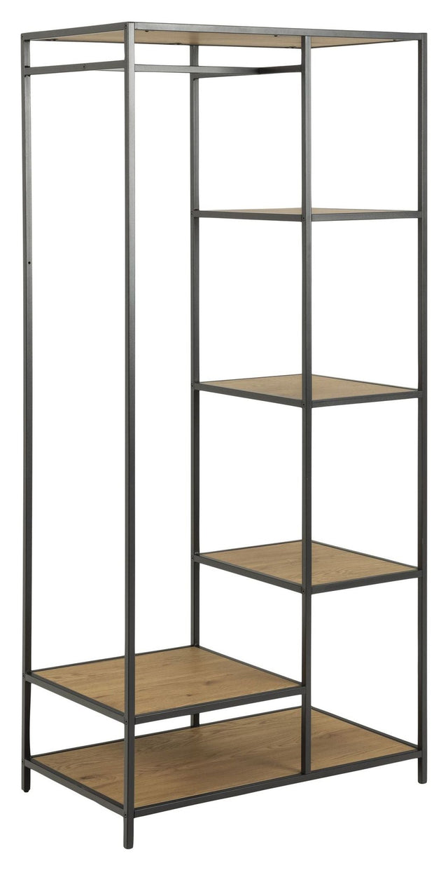 Seaford Tøjstativ m. hylder, Natur MDF, 77x45x165 - Unoliving.com