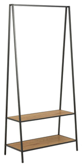 Seaford Tøjstativ m. hylder, Sort metal, 77x37x165 - Unoliving.com