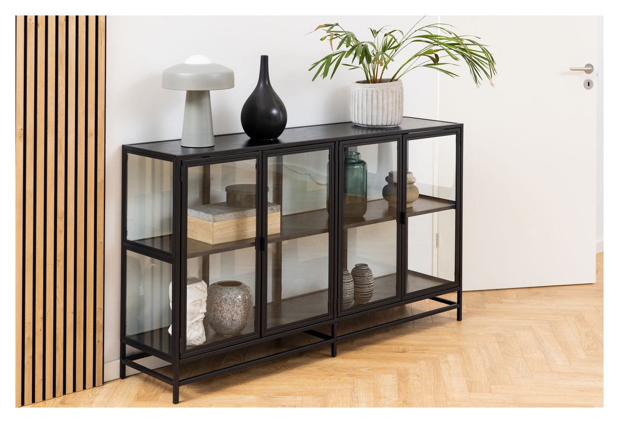 Seaford Vitrine 152x35x86, Sort - Unoliving.com