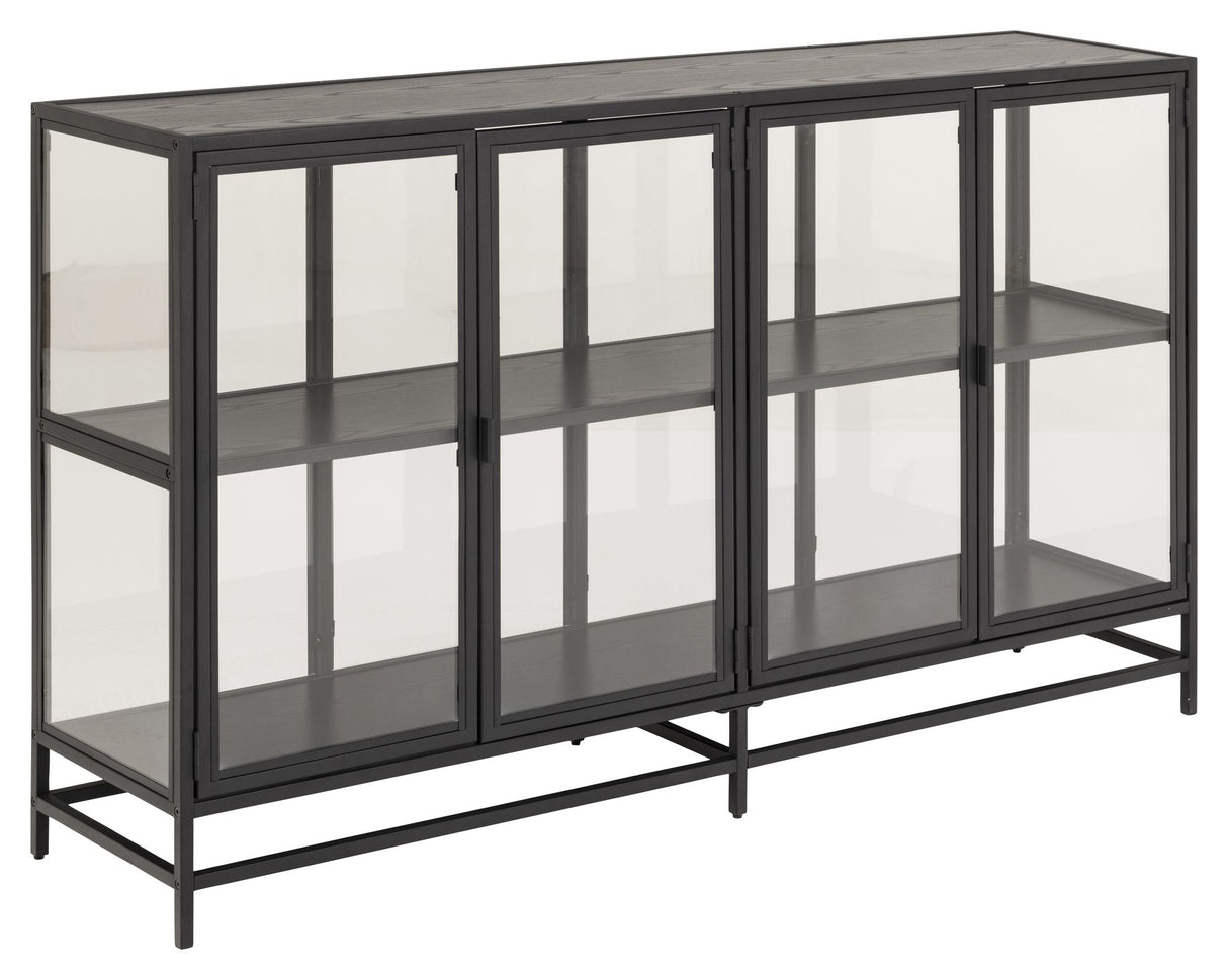 Seaford Vitrine 152x35x86, Sort - Unoliving.com