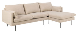 Selena Sofa m. chaiselong Beige, Højrevendt - Unoliving.com