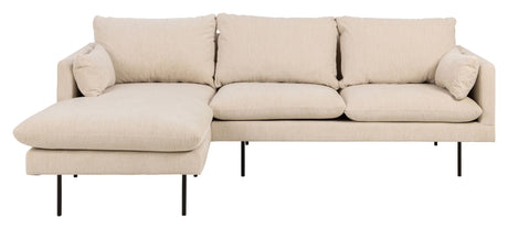 Selena Sofa m. chaiselong Beige, Venstrevendt - Unoliving.com