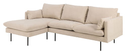 Selena Sofa m. chaiselong Beige, Venstrevendt - Unoliving.com