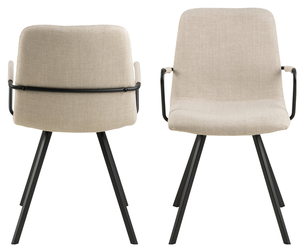 Selina, spisebordsstol m/armlæn - beige - Unoliving.com