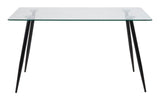 Selma Spisebord, Glas m. Sorte metalben - Unoliving.com