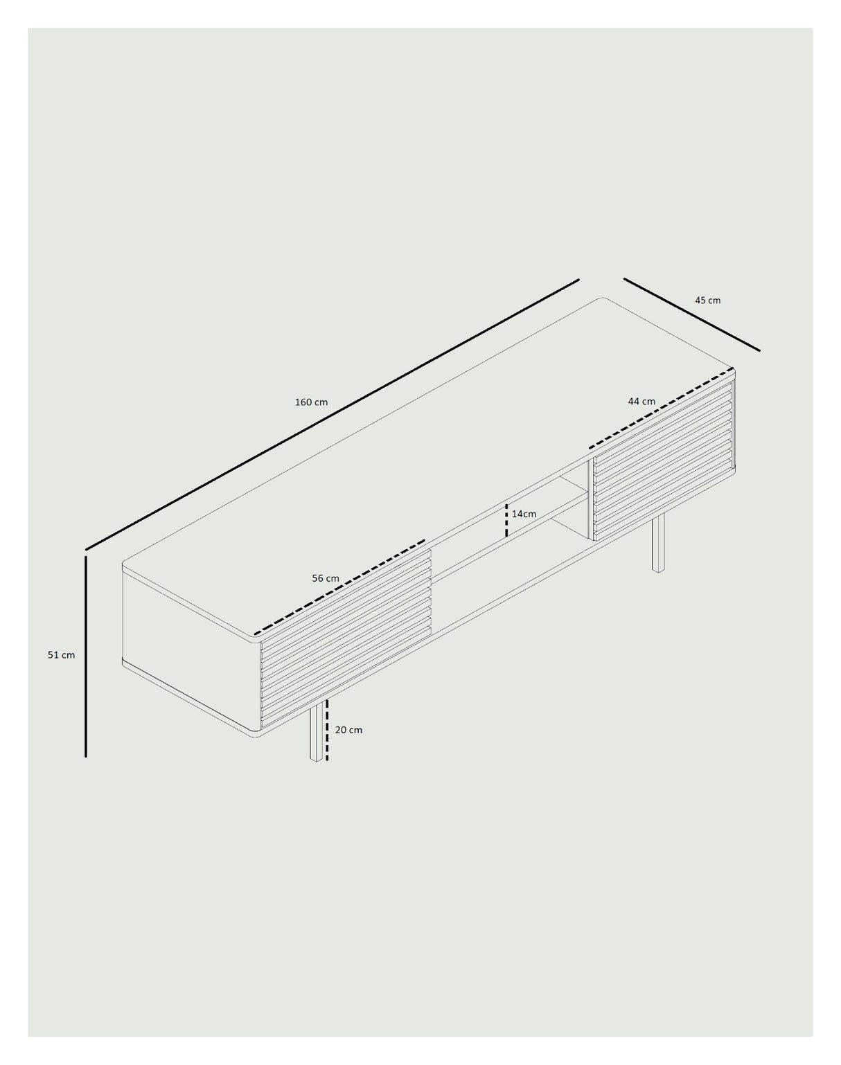 Sense TV-bord - Sort eg - Unoliving.com