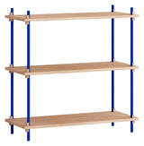 Shelving System, 1 fag, 3 hylder, H:85, Eg/Blå - Unoliving.com