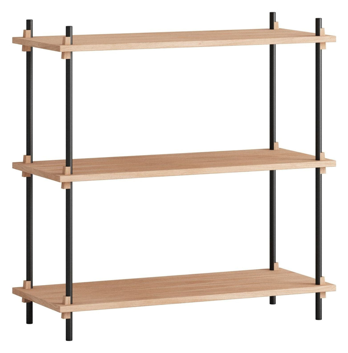 Shelving System, 1 fag, 3 hylder, H:85, Eg/Sort - Unoliving.com