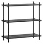 Shelving System, 1 fag, 3 hylder, H:85, Sort/sort - Unoliving.com