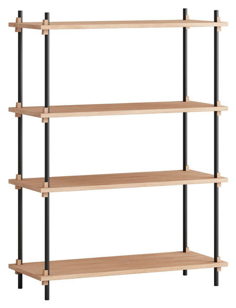 Shelving System, 1 fag, 4 hylder, H:115, Eg/Sort - Unoliving.com