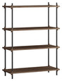 Shelving System, 1 fag, 4 hylder, H:115, Røget Eg/Sort - Unoliving.com