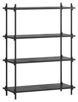 Shelving System, 1 fag, 4 hylder, H:115, Sort/sort - Unoliving.com