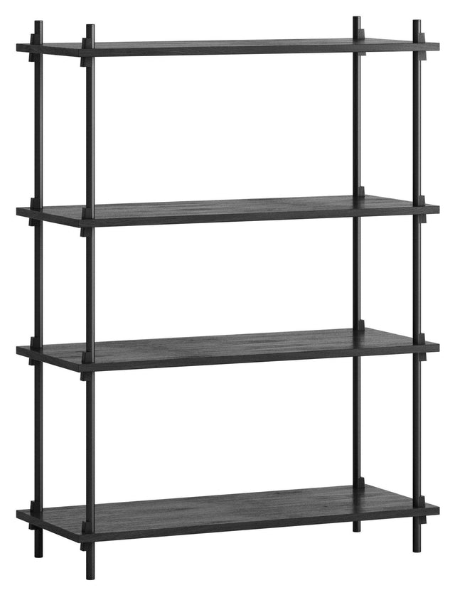 Shelving System, 1 fag, 4 hylder, H:115, Sort/sort - Unoliving.com