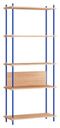 Shelving System, 1 fag, 5 hylder, H:200, Eg/Blå - Unoliving.com