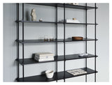 Shelving System, 2 fag, 12 hylder, H:200, Sort/sort - Unoliving.com