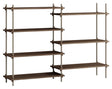 Shelving System, 2 fag, 7 hylder, H:115, Røget Eg/Grå - Unoliving.com