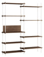 Shelving System, 2 fag, 9 hylder, H:200, Røget Eg/Hvid - Unoliving.com