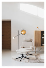 Sirius Gulvlampe, Sort/Guld - Unoliving.com