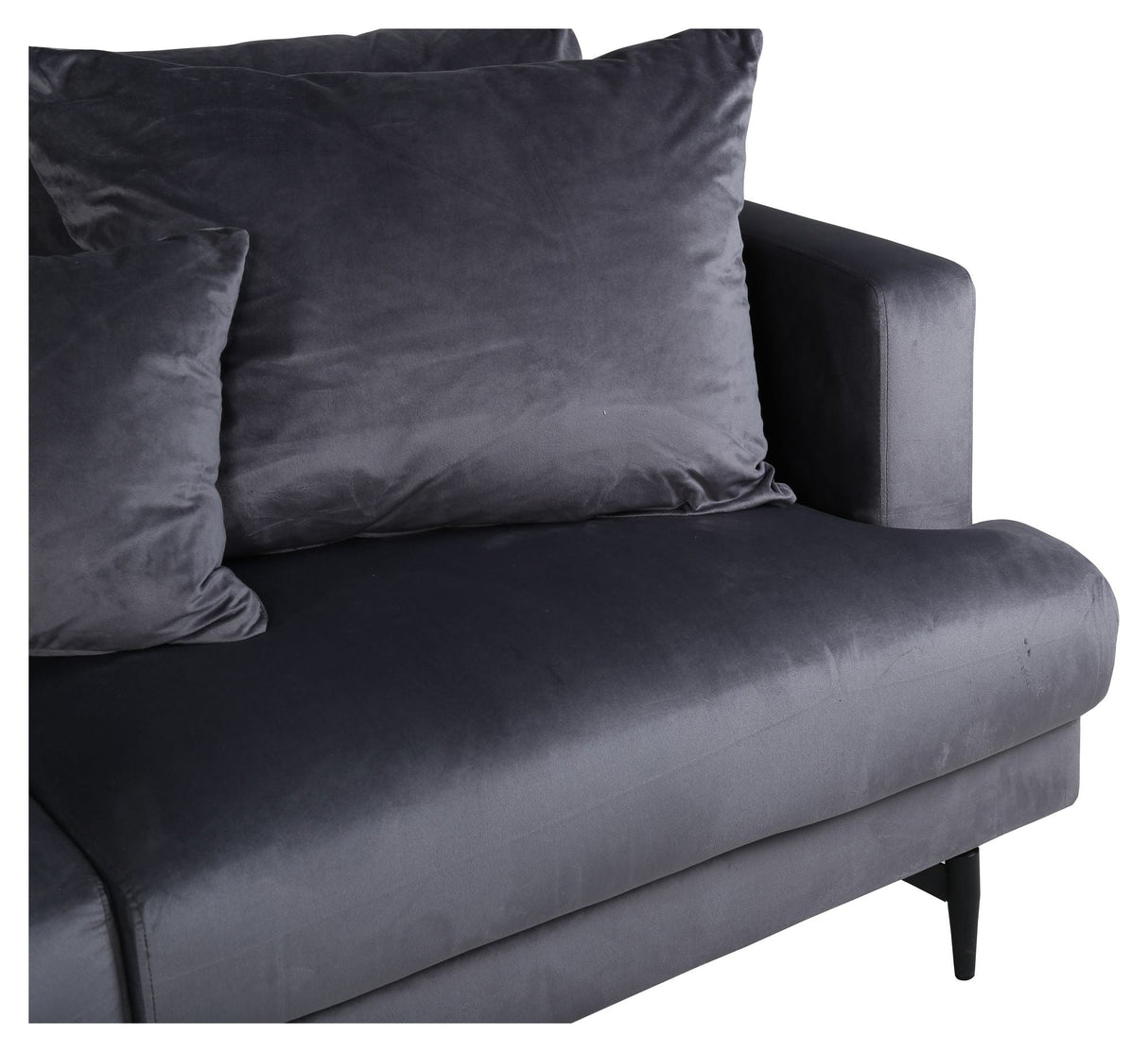 Sofia 3-pers. Sofa, Mørkegrå Velour - Unoliving.com