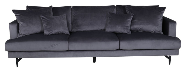 Sofia 3-pers. Sofa, Mørkegrå Velour - Unoliving.com