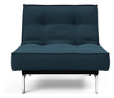 Splitback Chrome Loungestol, Argus/Navy Blue - Unoliving.com