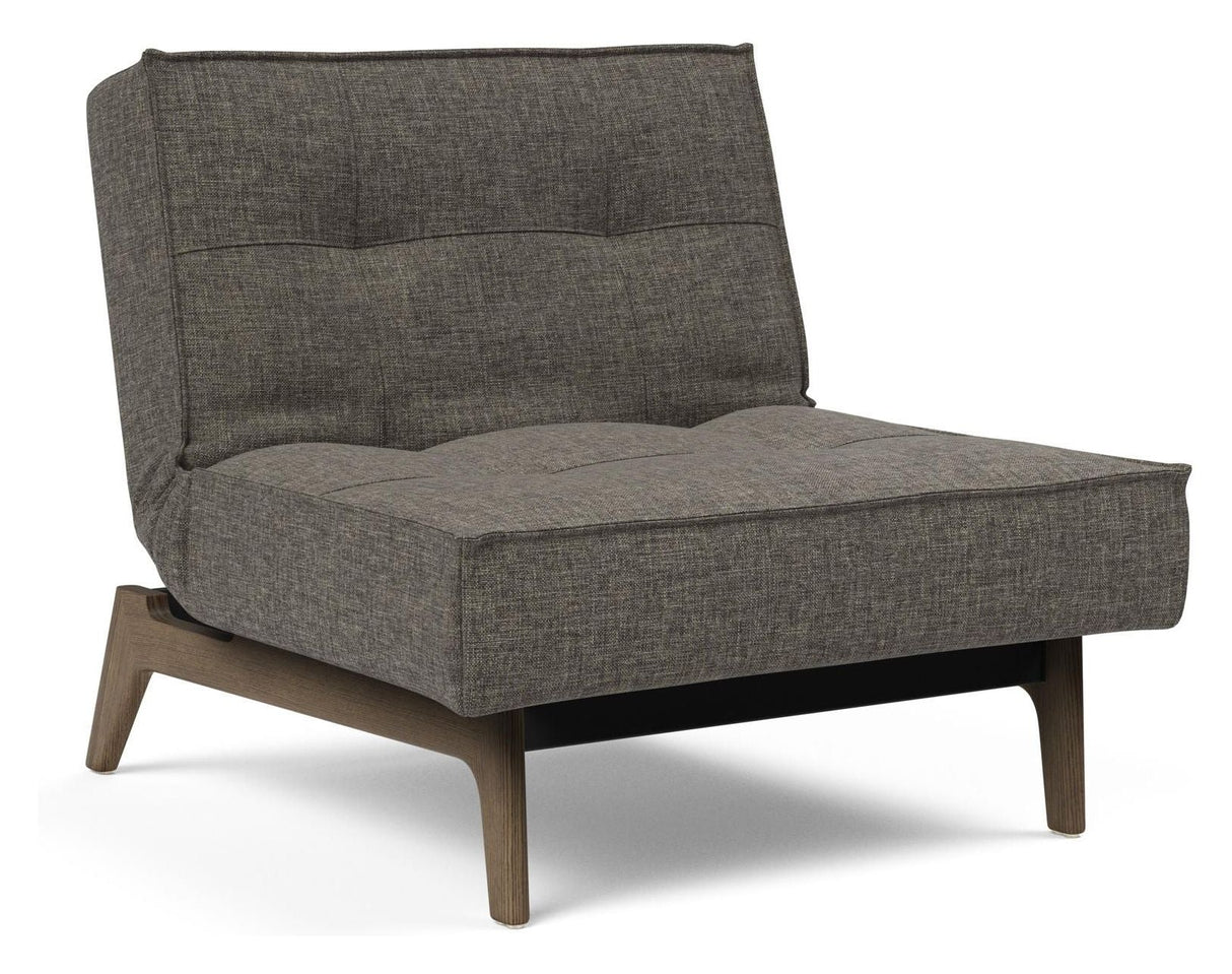 Splitback Eik Loungestol, Røget eg, Flashtex, Dark grey - Unoliving.com